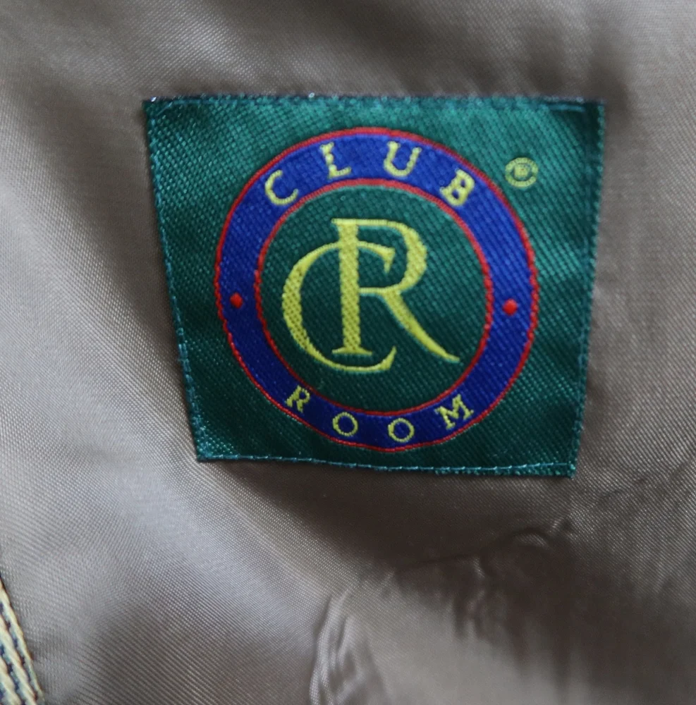 Vintage Club Room Olive Wool Silk Blend Blazer Sports Coat 44R